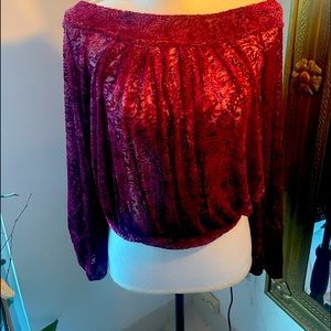 FREE PEOPLE XS maroon blouse
